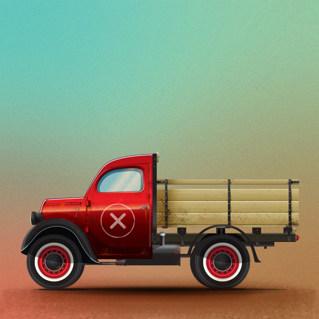 The Old Truck - Vector digital illustration